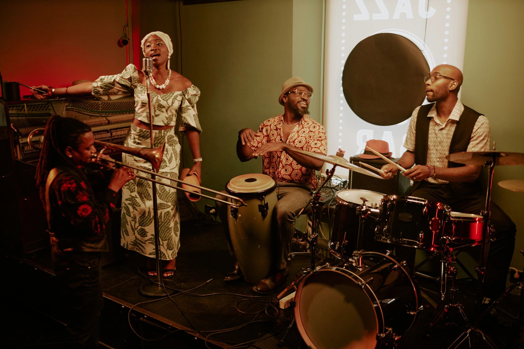Band performing live in an intimate venue