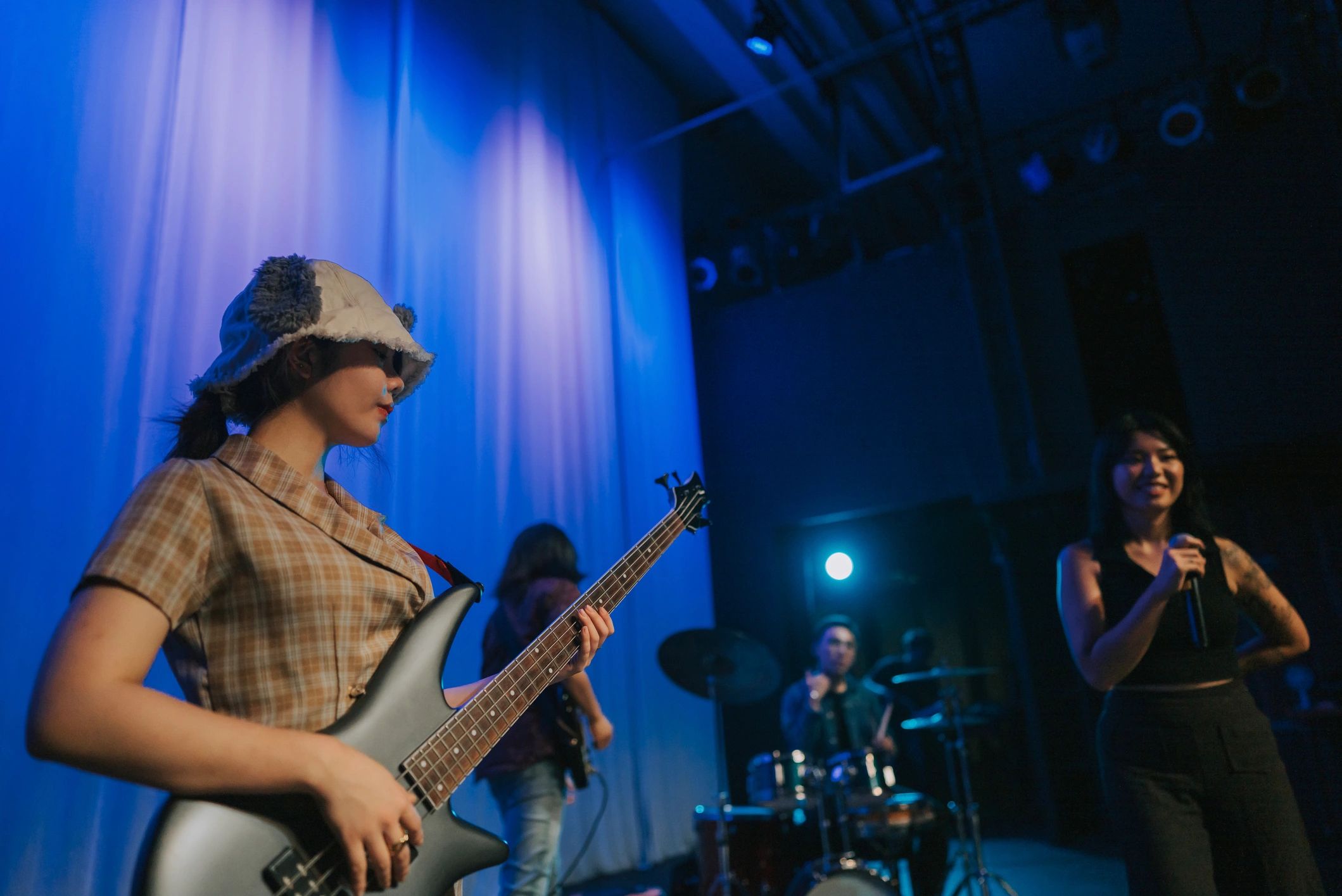 Guitarist performing live on stage